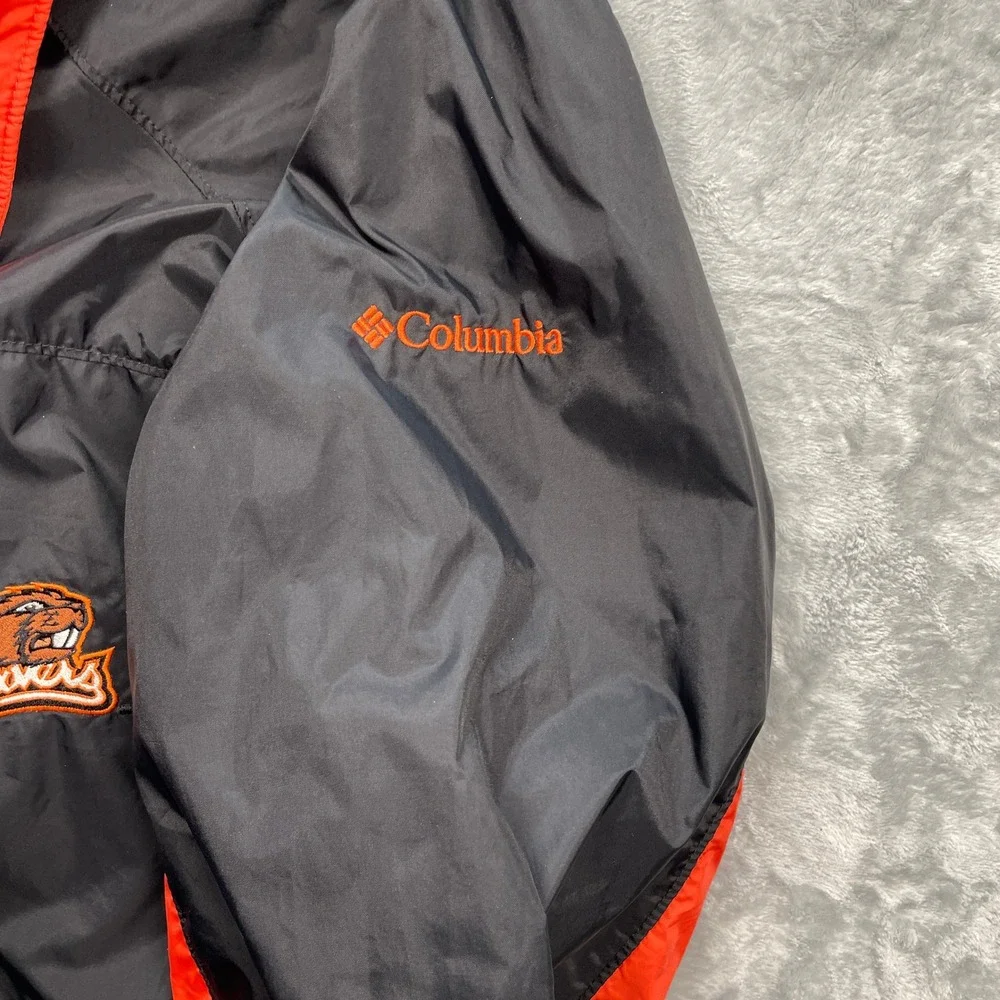 Columbia Oregon State Beavers Packable Raincoat Mens Black Orange Good Hooded L - Picture 10 of 16